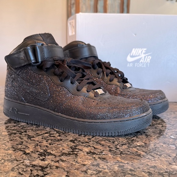 Nike Air Force 1 Black pearl Glitter Sneakers EUC 10.5 - Picture 1 of 17